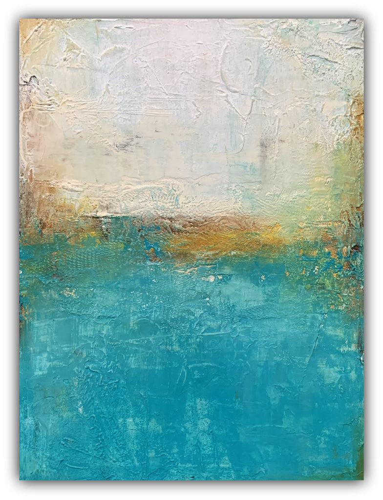 blue and white ocean abstract wall art