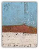 blue, white, copper rustic wall art