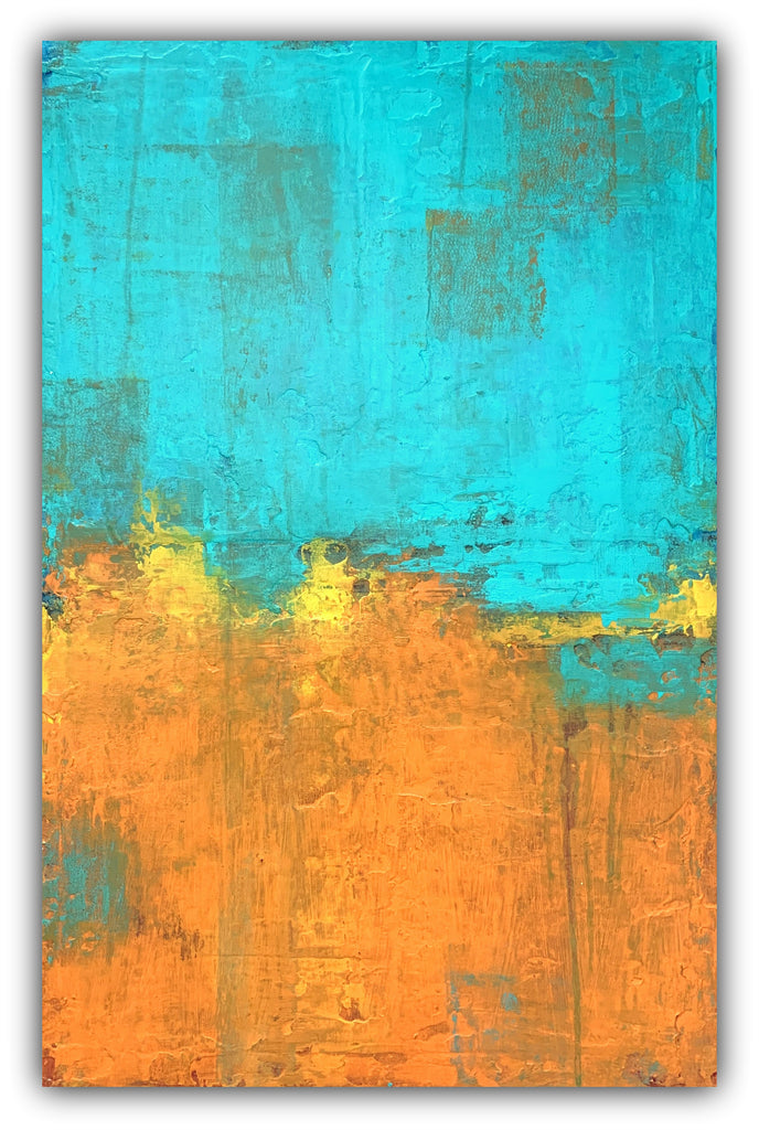 teal and orange abstract art