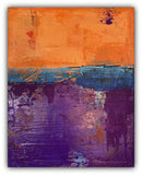 orange and purple urban abstract painting