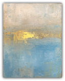 blue and white abstract beachy wall art