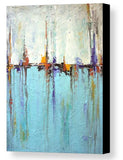 White and Blue Coastal Art - Canvas Print - Abstract Seascape