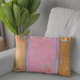 Pink and Orange Striped Lumbar Pillow