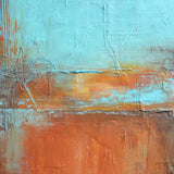 Uncovered Orange - Orange and Blue Texture Art - The Modern Home Co. by Liz Moran