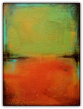 Green and Orange Acrylic Painting - SOLD - The Modern Home Co. by Liz Moran
