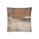 Tan and White Throw Pillow