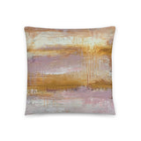 Pink and Yellow Striped Abstract Throw Pillow