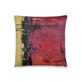 Red and Black Abstract Throw Pillow