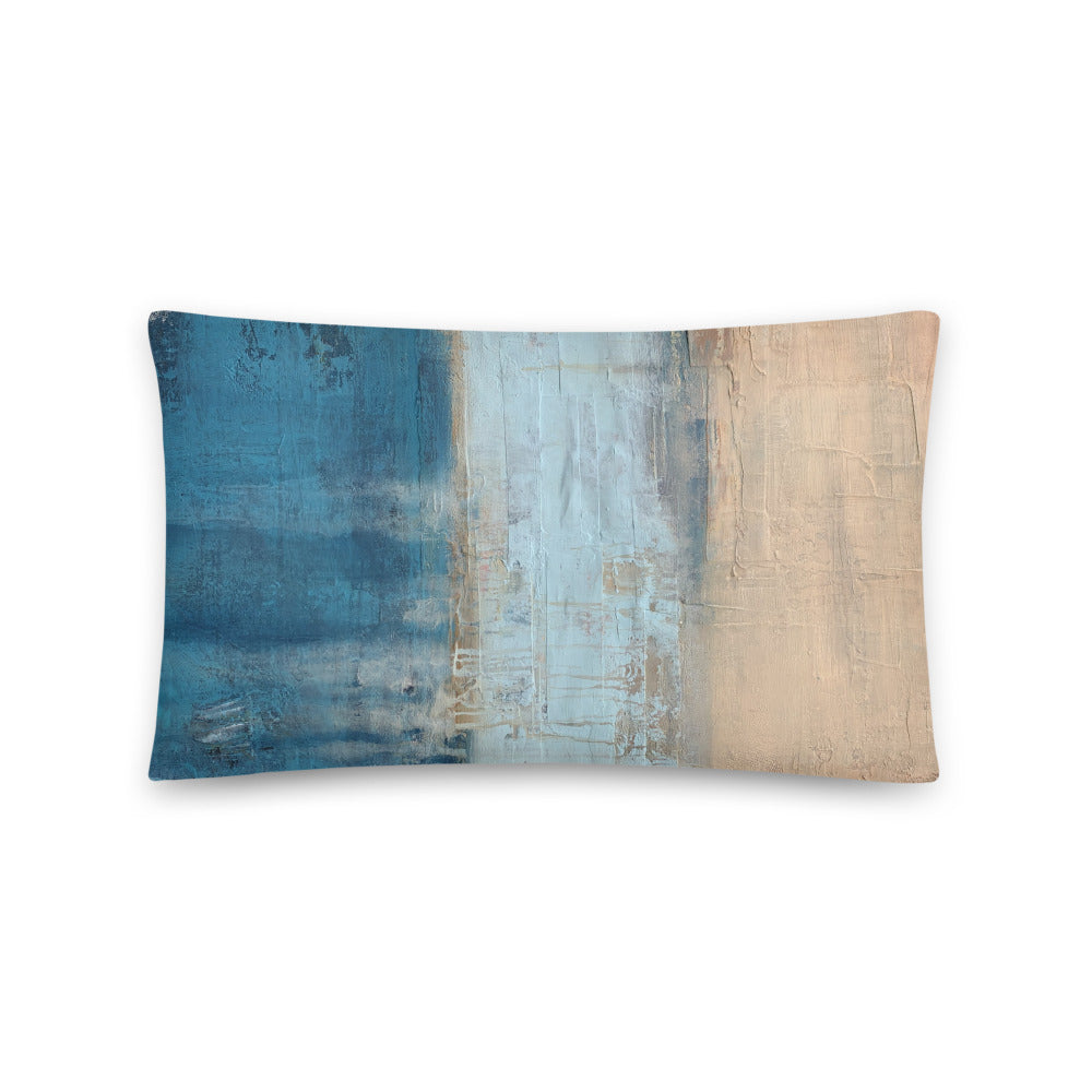 Blue Striped Lumbar Pillow