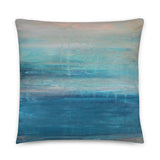 Raindrops - Teal Square Pillow