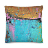 Montego Bay - Teal and Orange Throw Pillow