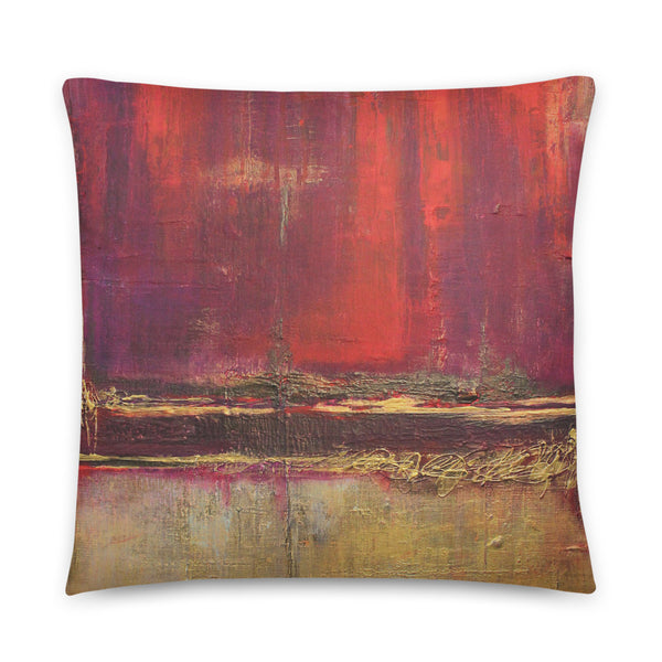 Red and Gold Modern Pillow