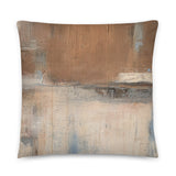 Tan and White Throw Pillow