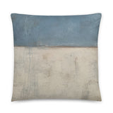 Blue and White Abstract Throw Pillow