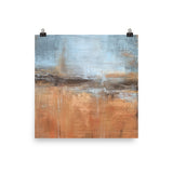 New Year - Orange and Blue Abstract Wall Art