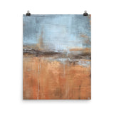 New Year - Orange and Blue Abstract Wall Art