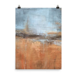 New Year - Orange and Blue Abstract Wall Art