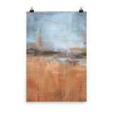 New Year - Orange and Blue Abstract Wall Art