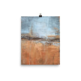 New Year - Orange and Blue Abstract Wall Art