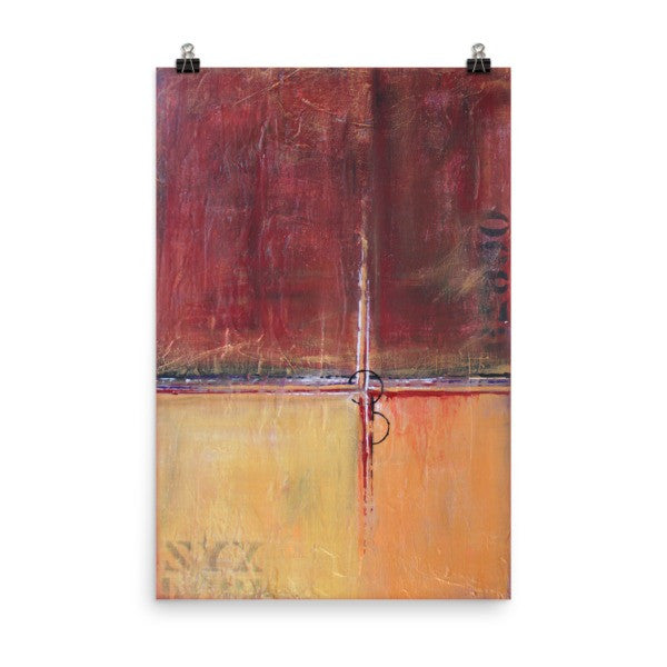 Red and Gold Wall Art - Contemporary Art Poster - The Modern Home Co. by Liz Moran