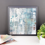 Frost - Blue and White Framed Poster Print - The Modern Home Co. by Liz Moran