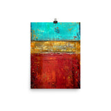 Blue, Red and Gold Art - Poster Print - Modern Art - The Modern Home Co. by Liz Moran