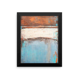 Copper and Blue Abstract - Framed Poster Print - The Modern Home Co. by Liz Moran