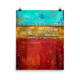 Blue, Red and Gold Art - Poster Print - Modern Art - The Modern Home Co. by Liz Moran