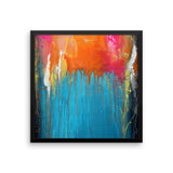 Blue and Orange Framed Wall Art - Abstract Wall Hanging - The Modern Home Co. by Liz Moran