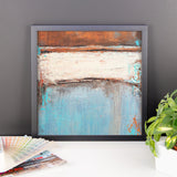 Copper and Blue Abstract - Framed Poster Print - The Modern Home Co. by Liz Moran