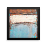 Copper and Blue Abstract - Framed Poster Print - The Modern Home Co. by Liz Moran