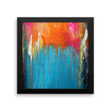 Blue and Orange Framed Wall Art - Abstract Wall Hanging - The Modern Home Co. by Liz Moran