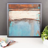 Copper and Blue Abstract - Framed Poster Print - The Modern Home Co. by Liz Moran
