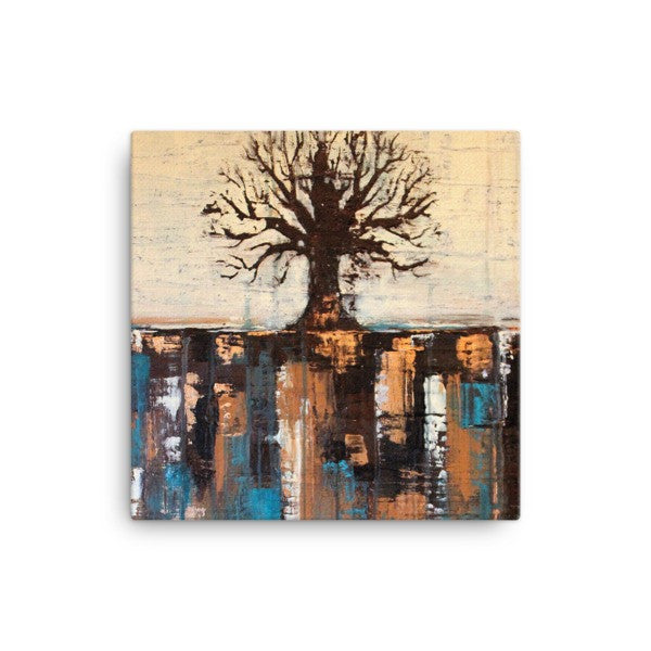 Teal and Brown Landscape Art - Canvas Print - Nature Inspired - The Modern Home Co. by Liz Moran