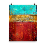 Blue, Red and Gold Art - Poster Print - Modern Art - The Modern Home Co. by Liz Moran