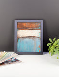 Copper and Blue Abstract - Framed Poster Print - The Modern Home Co. by Liz Moran