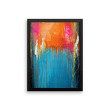 Blue and Orange Framed Wall Art - Abstract Wall Hanging - The Modern Home Co. by Liz Moran