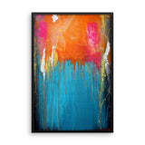 Blue and Orange Framed Wall Art - Abstract Wall Hanging - The Modern Home Co. by Liz Moran