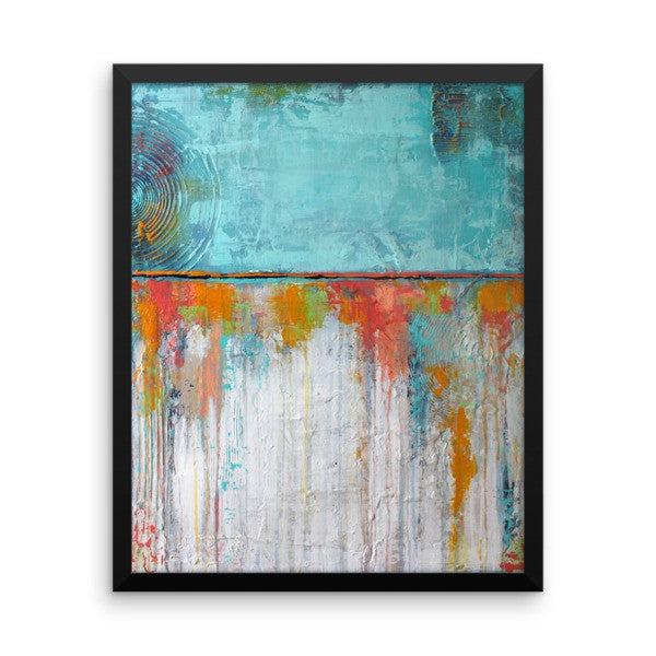 Abstract Framed Poster - Blue and White Wall Art - The Modern Home Co. by Liz Moran