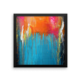 Blue and Orange Framed Wall Art - Abstract Wall Hanging - The Modern Home Co. by Liz Moran