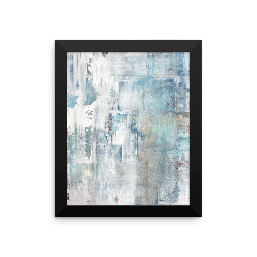 Frost - Blue and White Framed Poster Print - The Modern Home Co. by Liz Moran