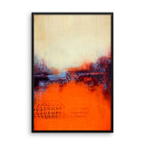 Textured Abstract Landscape – Orange and White Wall Decor - Framed Print - The Modern Home Co. by Liz Moran