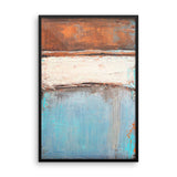 Copper and Blue Abstract - Framed Poster Print - The Modern Home Co. by Liz Moran