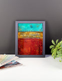 Red, Blue and Gold Wall Art - Framed Print - Poster Print - The Modern Home Co. by Liz Moran