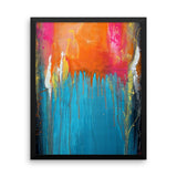 Blue and Orange Framed Wall Art - Abstract Wall Hanging - The Modern Home Co. by Liz Moran