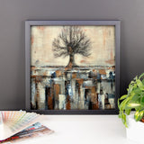 Framed Tree Poster - Abstract Landscape - Neutral Colors - The Modern Home Co. by Liz Moran