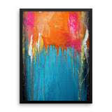 Blue and Orange Framed Wall Art - Abstract Wall Hanging - The Modern Home Co. by Liz Moran