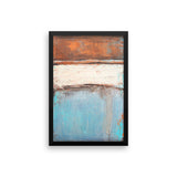Copper and Blue Abstract - Framed Poster Print - The Modern Home Co. by Liz Moran