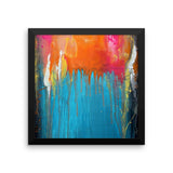 Blue and Orange Framed Wall Art - Abstract Wall Hanging - The Modern Home Co. by Liz Moran