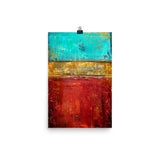Blue, Red and Gold Art - Poster Print - Modern Art - The Modern Home Co. by Liz Moran